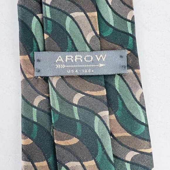 ARROW Army Camo Camoflage Design Necktie Tie 100% Silk - Picture 4 of 7